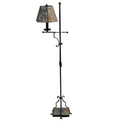 Iron Floor Lamp with Tiled Base