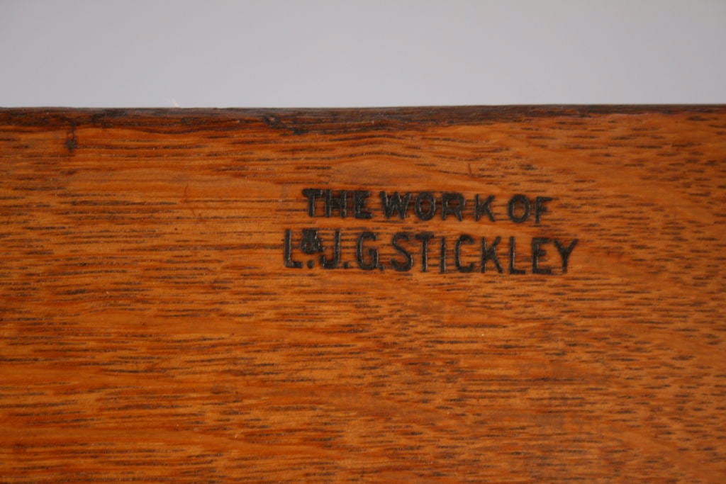 20th Century Signed Pair Of L&JG Stickley Billiard Chairs