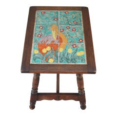 Vintage Rare and Beautiful D & M Tiled Table with Ibis