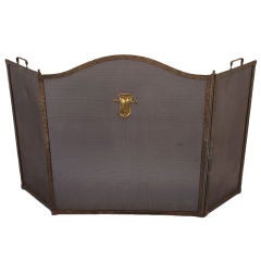 Circa 1920's Tri-fold Fire Screen