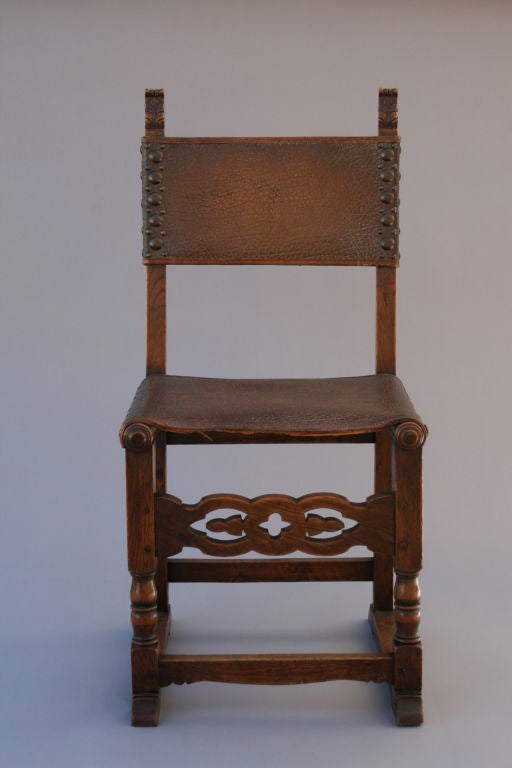 20th Century Set of Six Classic Spanish Revival Dining Chairs