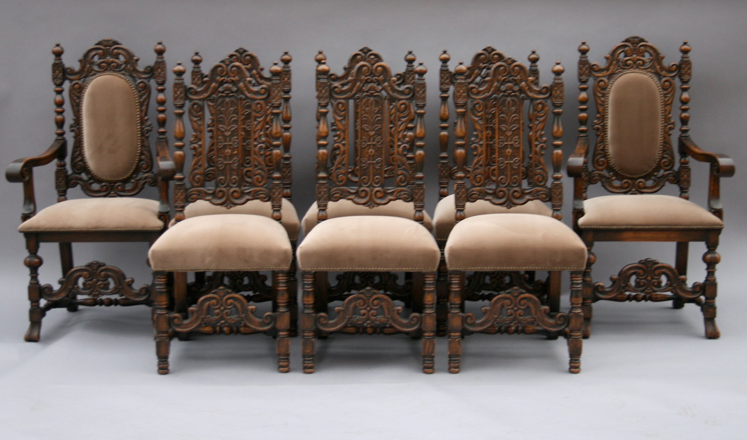 Antique Set Of 8 Marshall Laird Dining Room Chairs