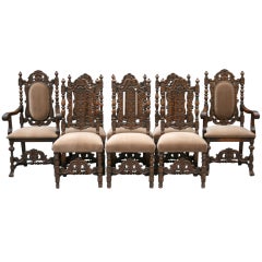 Antique Set Of 8 Marshall Laird Dining Room Chairs