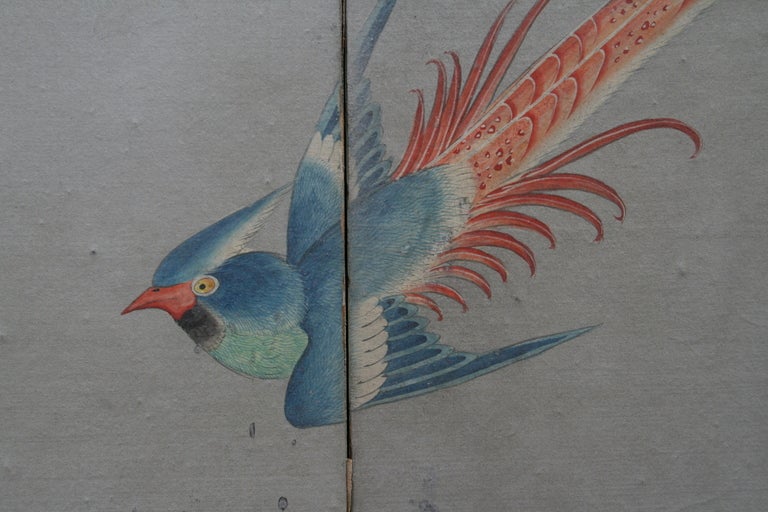 American Six Panel Floor Screen Attributed to Robert Crowder