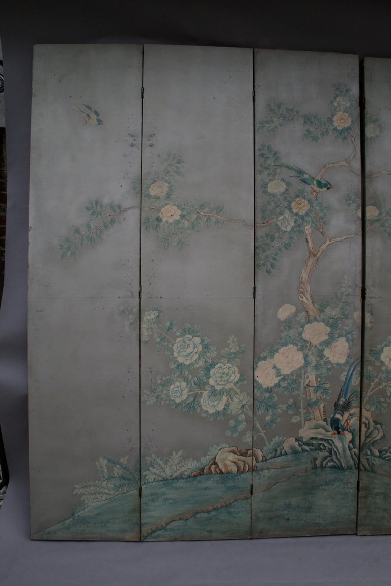 Mid-20th Century Six Panel Floor Screen Attributed to Robert Crowder