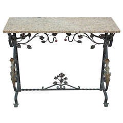 Spanish Revival Wrought Iron Console