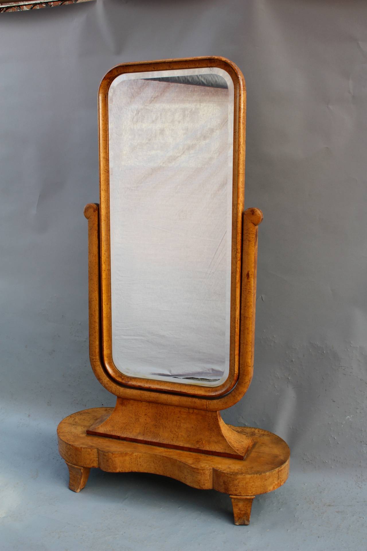 Magnificent Art Deco Standing Cheval Mirror