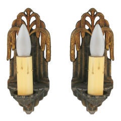 Whimsical Pair Art Deco Wall Sconces