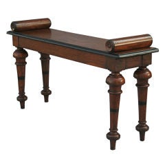 Early Wooden Bench w/Bolster Detail