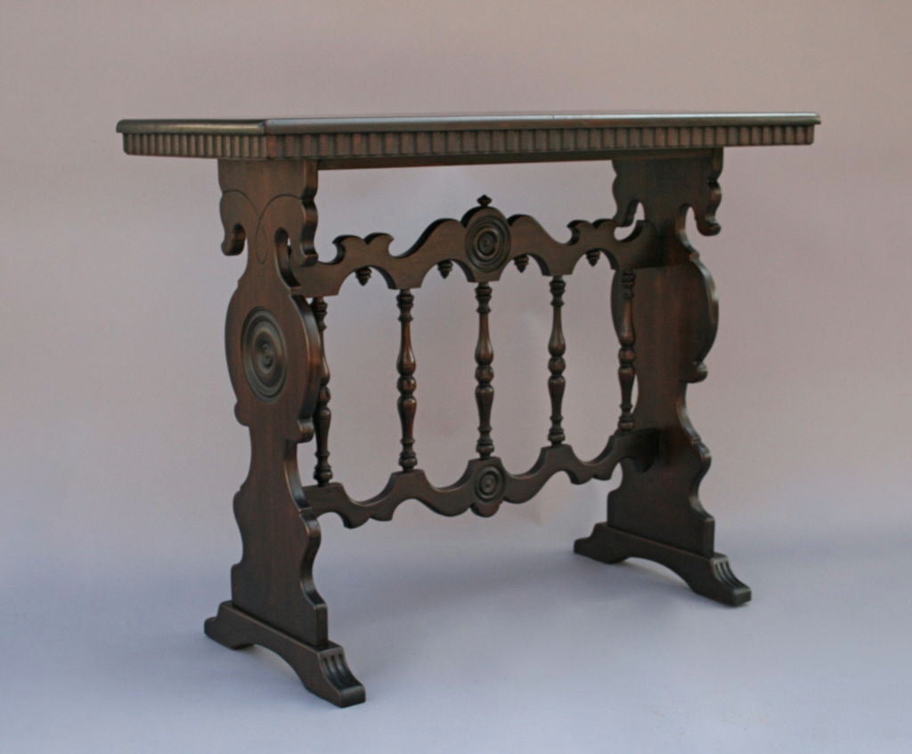Signed Carved Console Table, c. 1920's 2