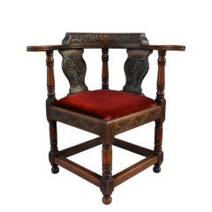 Finely Crafted 1920's Spanish Revival Corner Chair