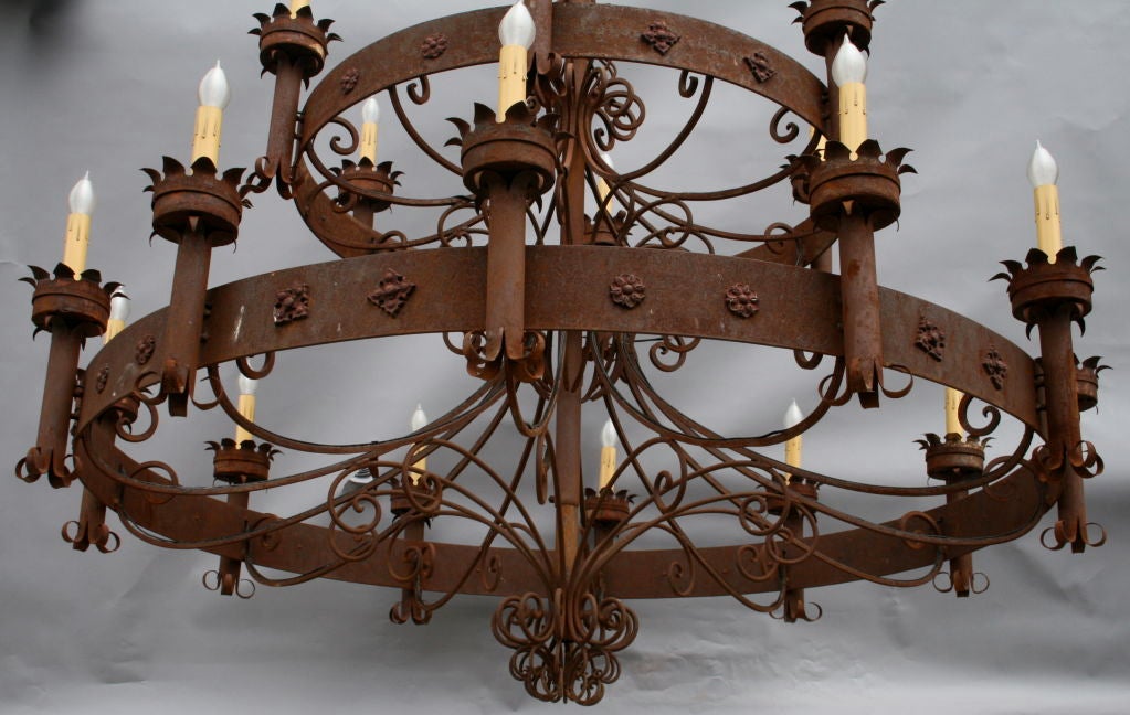 Exceptionally Large-Scale Spanish Revival Chandelier
