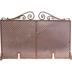 Antique Large 1920's Iron Fire Screen