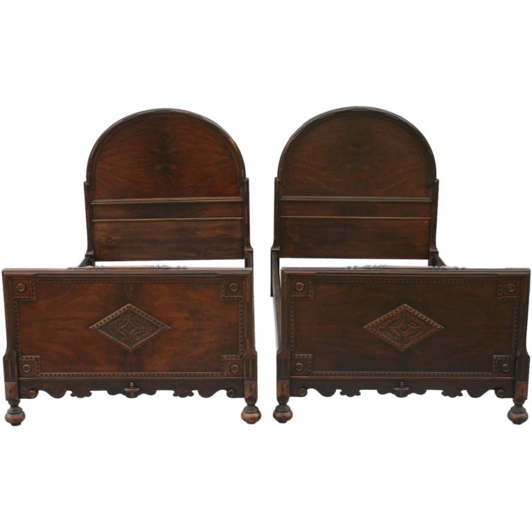 Pair of Spanish Revival Beds