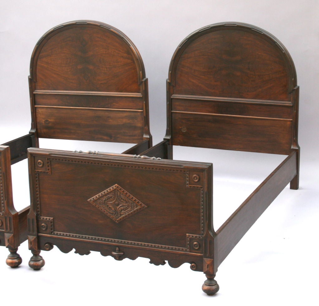 Mid-20th Century Pair of Spanish Revival Beds