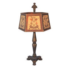 Intricate Gilt and Mica Table Lamp