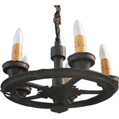 Finely Detailed 1920
s Cast Iron Spanish Revival Chandelier