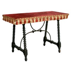 Spindle Spanish Table With Iron Trestle
