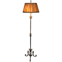 Quality 1920's Floor Lamp with Pleated Mica Shade
