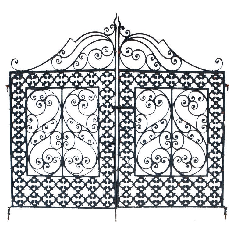 Spanish Revival Wrought Iron Driveway Gate