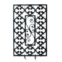 Antique Wrought Iron Spanish Revival Window Grate