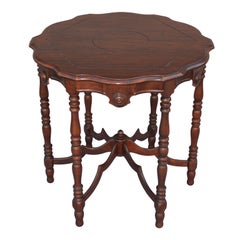 1920's Scalloped-Edge Lamp Table