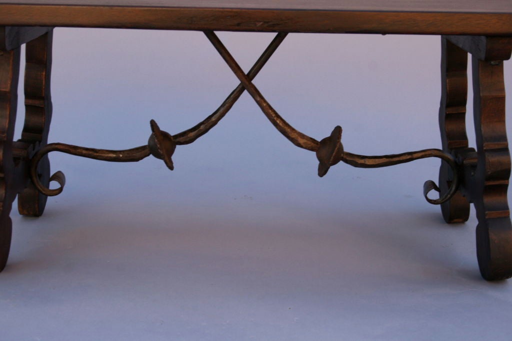 Classically styled Spanish Revival bench; could also be used as a low occasional table