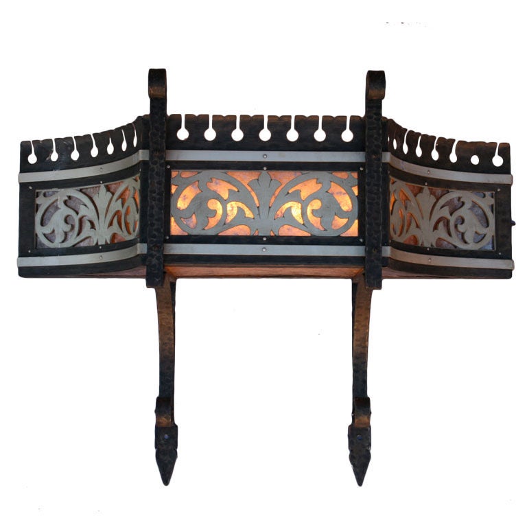 1 of 2 Large Scale Wall Sconces with Mica, c. 1920 s at 1stdibs