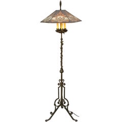 Antique Finely Crafted 1920's Iron Floor Lamp