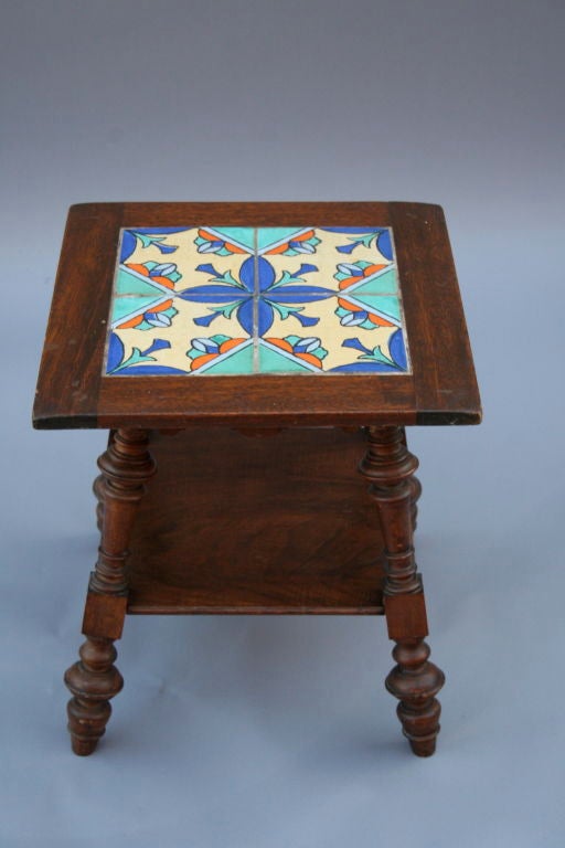 20th Century 1920's Tile Table with Tudor Tiles