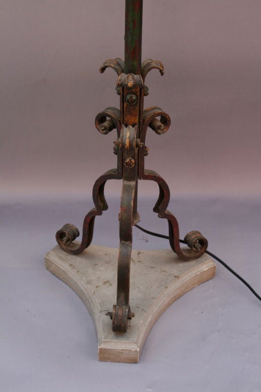 1920's Floor Lamp with Paneled Mica Shade 2