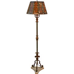 1920's Floor Lamp with Paneled Mica Shade