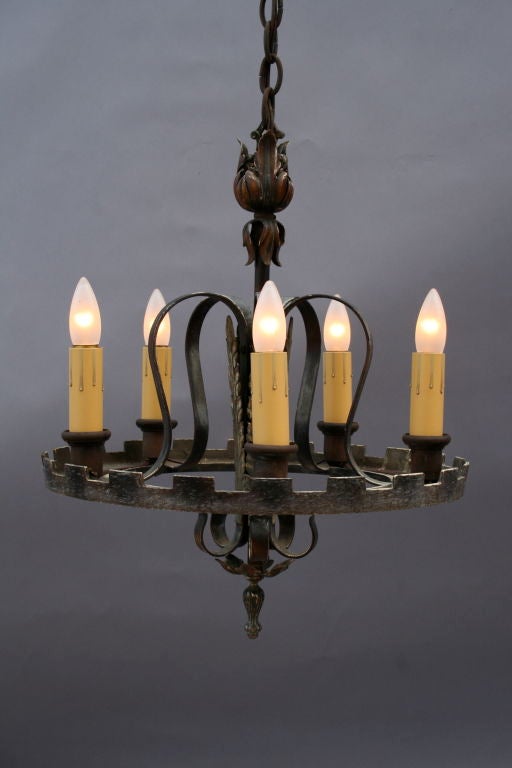20th Century Small 1920's Spanish Revival Chandelier