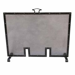 Antique Heavy 1920's Forged Iron Fire Screen
