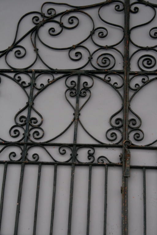 Pair of 1920's Wrought Iron Gates 1