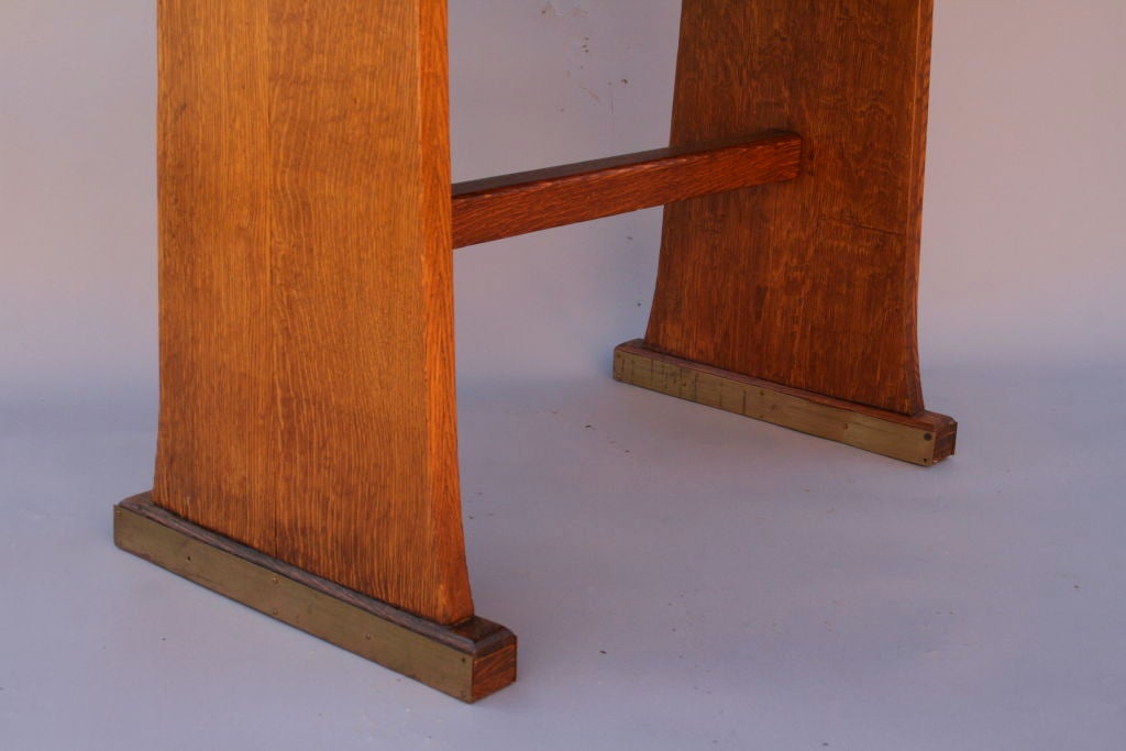 Arts & Crafts Oak Partner's Desk 1