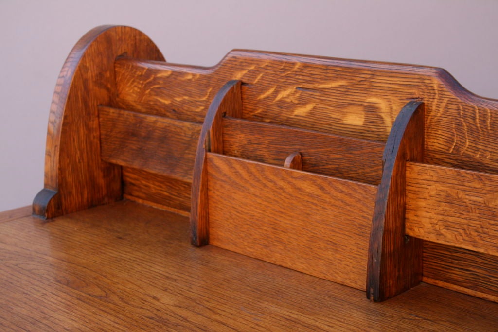 20th Century Arts & Crafts Oak Partner's Desk