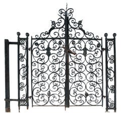 Antique Exceptional 1920's Wrought Iron Gates