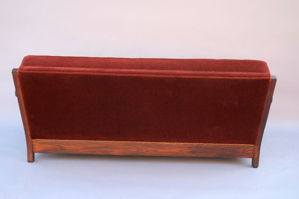 Original 1920's Mahogany and Mohair Sofa 1