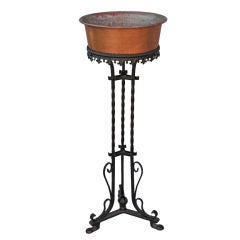 Antique 1920's Copper and Iron Plant Stand