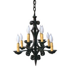 1920's Small Spanish Revival chandelier w/8 Lights