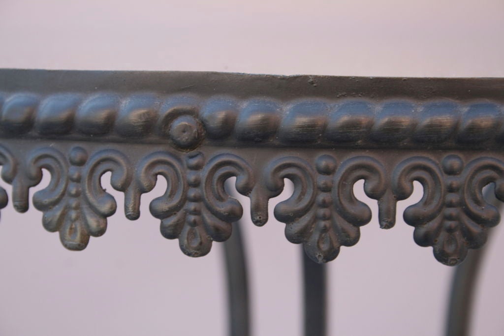1920's Iron Side Table with Glass Top
