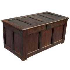 Antique Large Flat-topped Wooden Trunk