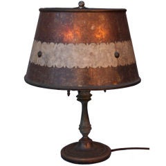 Antique 1920's Table Lamp with Original Mica Shade