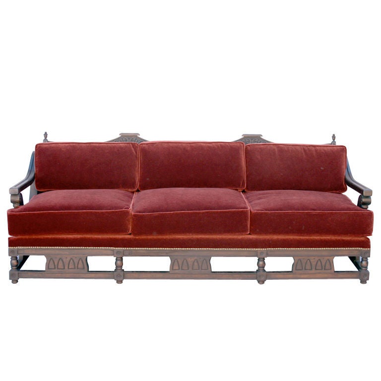 Spanish Revival Sofa w/ Wooden Frame