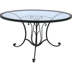 1930
s Iron Coffee Table with Glass Top