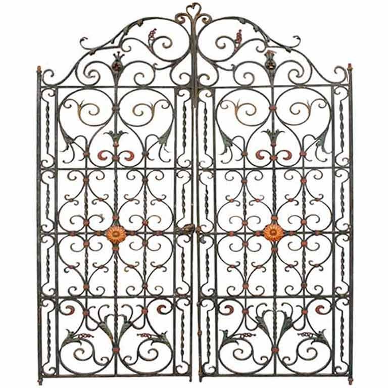 Larger Incredibly Intricate 1920's Wrought Iron Gate
