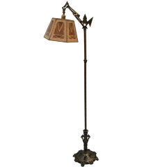 Antique Incredible Bridge Lamp with Mica Shade