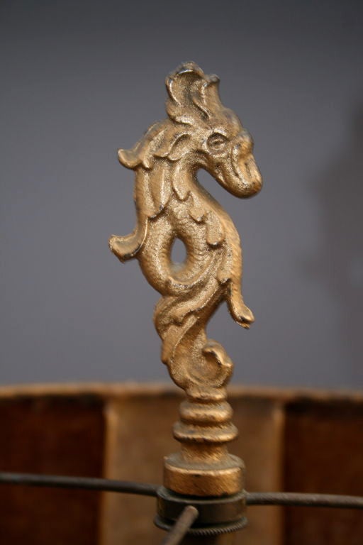 Sea Horse Base Floor Lamp with Two-Tone Mica Shade