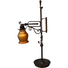 Swivel Arm Wrought Iron Reading Lamp